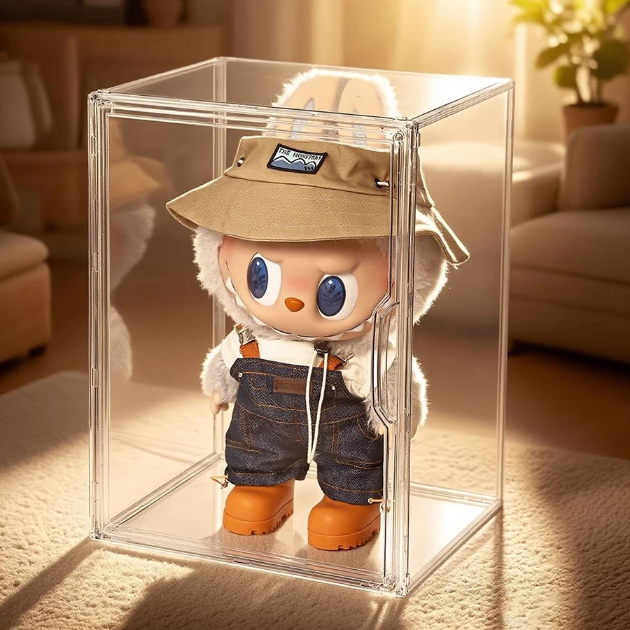 Labubu Display Box Transparent Labubu Big Leader Summer Doll Cotton Doll Blind Box Storage Cabinet