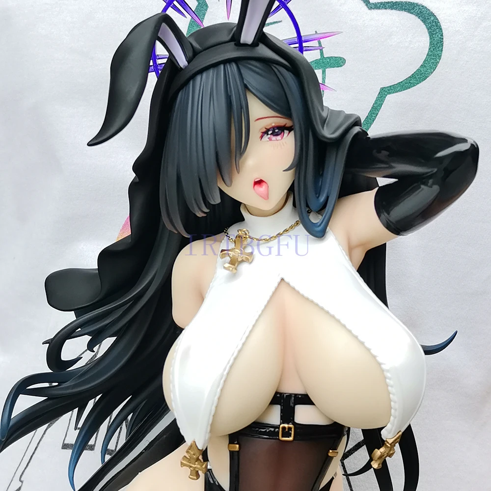 Original 45cm Black Nun BearPanda 1/4 Bunny Girl Ver Chinese Anime PVC Action Figure Toy Game Collectible Model Doll