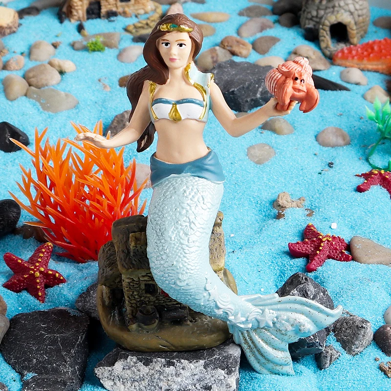 Oenux Beauty Fish Princess Mermaid Action Figures Model Elves Elf Pegasus Animal Figurines Doll Kid Toy Girl Gift Cake Toppers - Image 4
