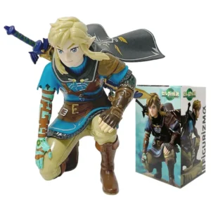 12cm Anime Figure Legend Of Zelda Link Kingdom Of Tears Squatting Position Statue Game Pvc Handheld Models Toy Ornaments Gifts