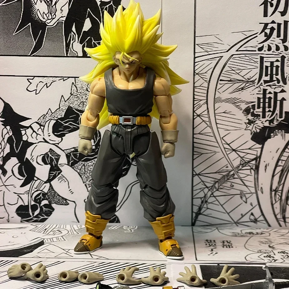 In Stock SSS Studio Dragon Ball Figure Trunks Ssj3 S.H.F Figuarts SHF Dragon Son Super Saiyan 3 Action Figure Birthday Gift Toy