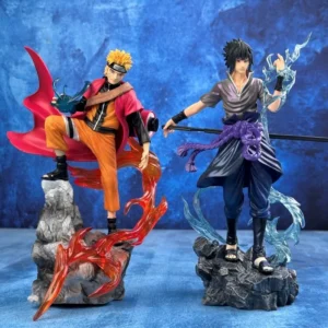 17cm Naruto Anime Action Figure - Uzumaki Naruto & Uchiha Sasuke PVC Statue Desktop Ornament Collectible Model Toy Gift
