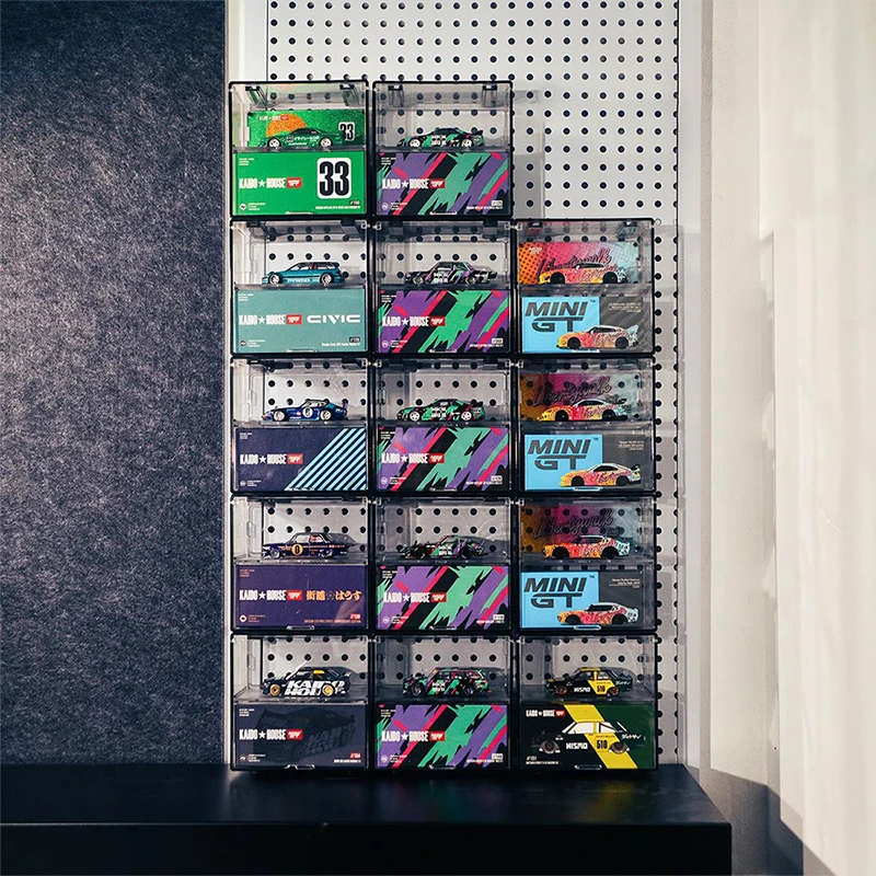 1Set Double Layer Car Model Display Box Transparent Dustproof Small Scale Storage Box Large Capacity Desktop Organizer Box