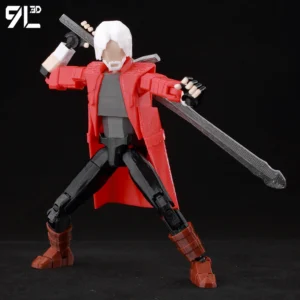 9L3D Lucky13 Dante Action Figure Dummy13 with Twin Swords T13 Multi-Jointed Poseable 3D Printed Collectible Model Toys Titan13