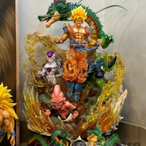 New 23cm Dragon Ball Son Goku Figure Super Saiyan Figure Cell Shenron Buu Figure Gk Statue Figurine Model Doll Collection Gift