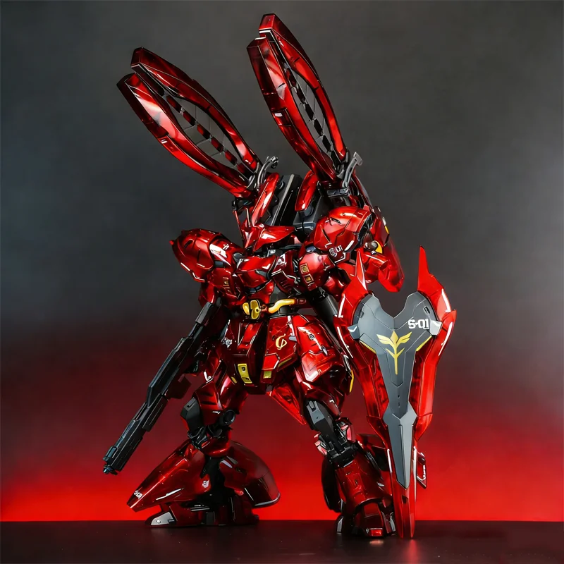 RG 1/144 Electroplated Translucent Fukuoka Sazabi Assembly Model Kit Action Figure With Crab Claw Water Slide Decals Boy Toy