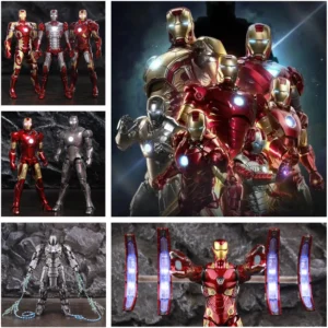 LED Light Iron Man MK1 MK2 MK3 MK4 MK5 MK6 MK7 MK43 MK50 Whiplash 7" Movie Action Figure Mark 1 2 3 4 5 6 7 43 Legends ZD Toys