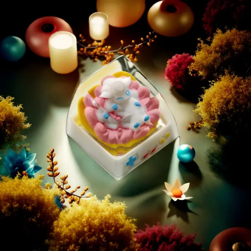 Pokemon Anime Gengar Keycaps Snorlax K-Kirby Transparent Resin Keycap Personality 3D Handmade Cute Gift Mechanical Keyboard Cap