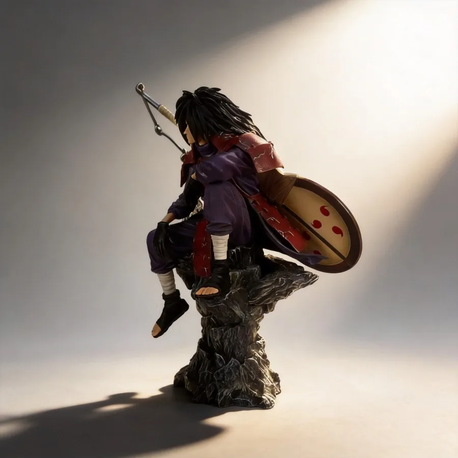 Naruto Madara Uchiha Figure Sitting Posture 28cm Anime Decoration Desktop Ornament Gift for Fans Collection