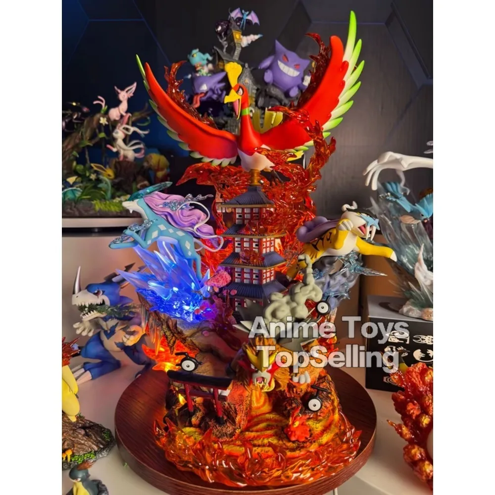 38cm/14.96in Anime Pokemon Figure Raikou/Suicune/Entei/Ho-Oh Action Figures Pvc Statue Collection Model Toys for Children Gifts - Image 5