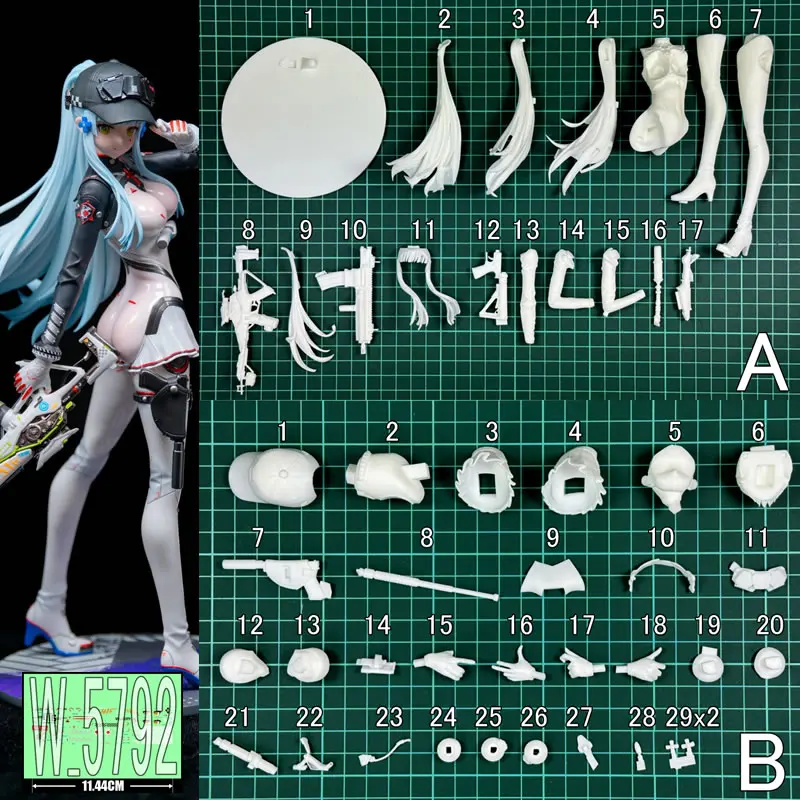 1/7 Klukai/HK416 EXILIUM Unpainted Unassambled Resin White Model Kit WF2025S GK Figure W_5792