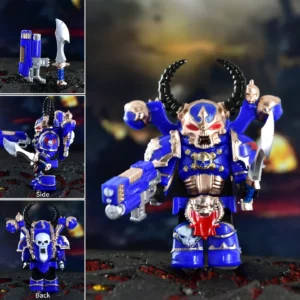 Blue Skull Warrior figures with Horns Toy Set for Kids Mini Action Figures with Detachable Armor Battle Gear Ideal Gift
