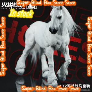 1/12 Scale Action Figure Horse, Movable War Horse Model with Saddle, Collectible Animal Figure Toy for 1:12 Action Figure, Gift