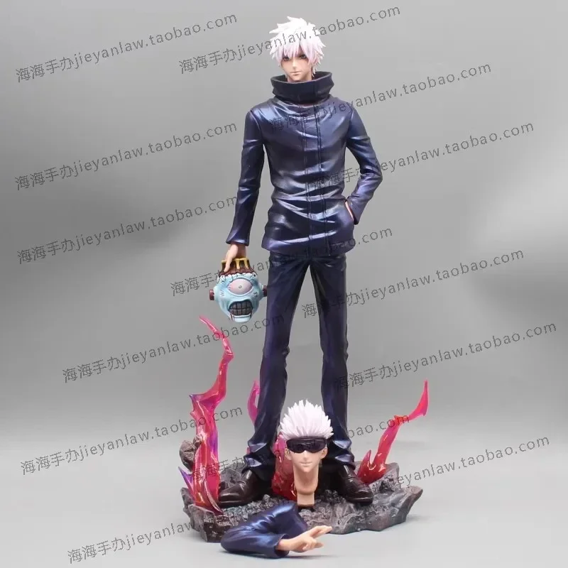 Jujutsu Kaisen Anime Figures Satoru Gojo Figure 2 Heads 2 Arms Action Figurine Statue Collection Ornament Model Christmas Gifts