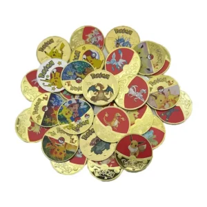 Anime Gold Plated Gold Coin Game Commemorative Coin Pikachu Mewtwo Charizard Gold Coin Game Collection childrens gift