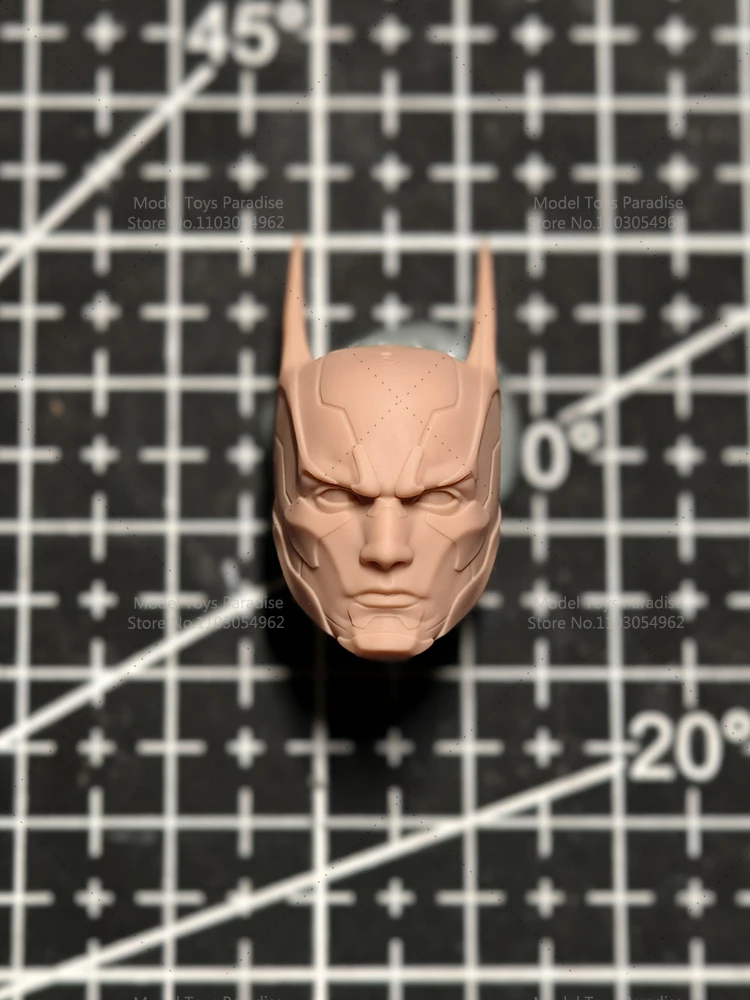 Unpainted DIY 1/12 Bat Beyond White Model Head Super Hero Men Soldier Head Sculpt Fit 6inch Action Figure Body