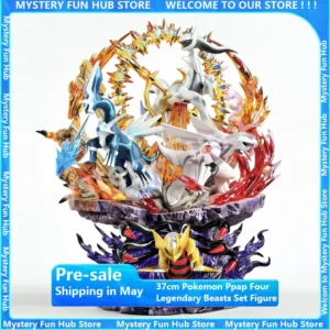 37cm Pokemon Ppap Four Legendary Beasts Set Figure With Light Anime Merch Decorative Ornament Collection Model Birthday Toy Gift
