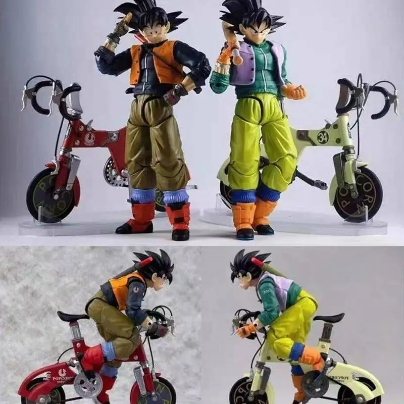 Kamione Genuine Dragon Ball Son Goku Baseball Boy Alloy Fully Articulated Action Figure With Bicycle Set For Anime Figure - Image 6