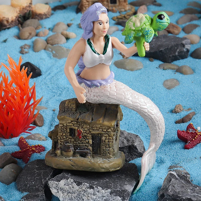 Oenux Beauty Fish Princess Mermaid Action Figures Model Elves Elf Pegasus Animal Figurines Doll Kid Toy Girl Gift Cake Toppers - Image 6