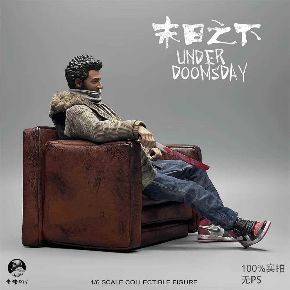 3ATOYS 1/6th Unique Modern Style Black Brown with Dirty Sofa Chair Mini Toys Model Not Real About 19*12*12.5 For 12″ Figure Doll