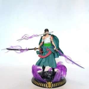 Small Blood Bathing Roronoa Zoro Action Figure - One Piece Anime PVC Statue Three Sword Style Asura GK Model Collectible Toy Gif