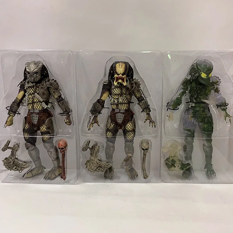Aliens vs Predator Jungle Demon Predator Hunter Unmasked Masked Action Figure 30th Anniversary Model Toys Desktop Decoration
