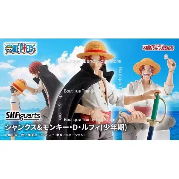 In Stock Bandai S.H.Figuarts SHF One Piece Shanks&Monkey.D.Luffy-Childhood Anime Action Figure Model Toy