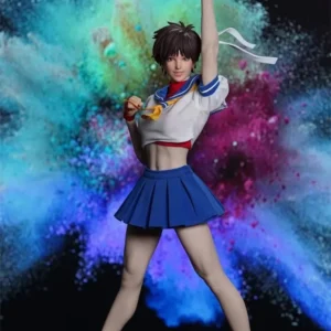 SUPER DUCK SET076 1/6 Female Fighting Girl Student Head Carving Clothing Set Model Fit 12'' Action Figure Body In Stock