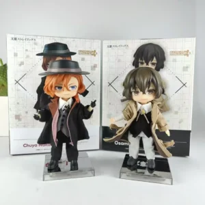 10cm Bungo Stray Dogs Anime Nakahara Chuuya Dazai Osamu Figures Toy Cartoon Detective Model DIY Movable Doll Ornament Gift