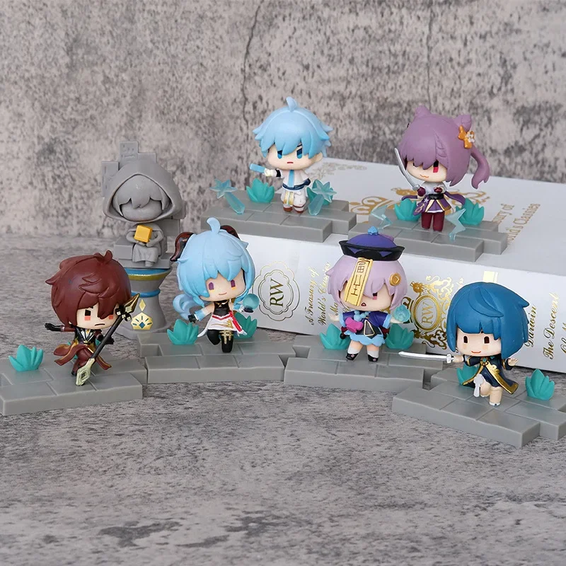 Genshin Impact Figure Paimon Zhongli Klee Statues Cute Anime Genshin Action Figurine Sculpture Room Decoration Desk Accessories