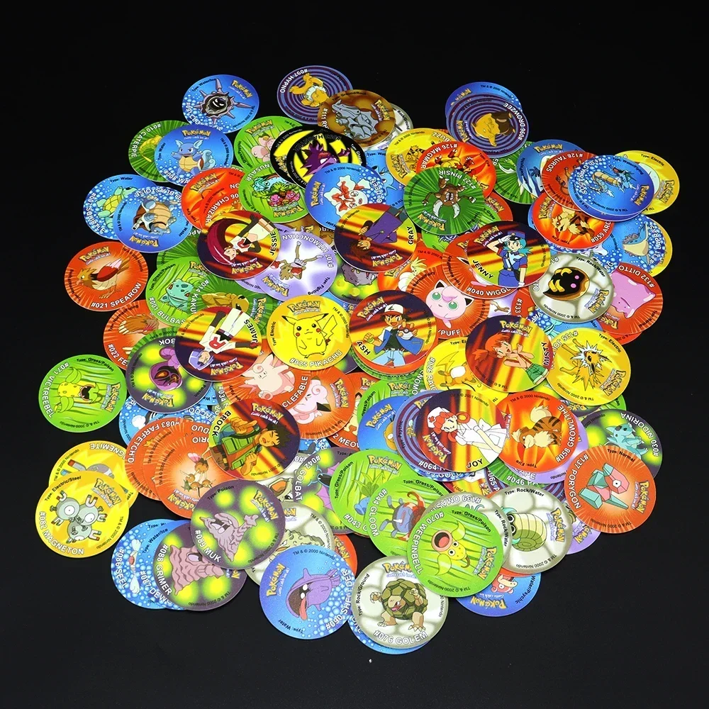 Pokemon Tazos Album 1st/2nd/3rd Edition Ash Ketchum Starter Tap Collection Card Pikachu Trainer Round Pogs Cheetos Chipitaps