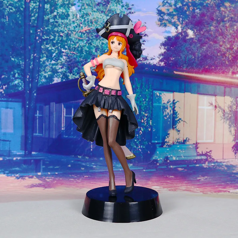 19CM Anime One Piece Nami Black Clothes Action Figure ONE PIECE FILM RED Dress Up Figurine PVC Collectible Model Toy Kid Gift - Image 6
