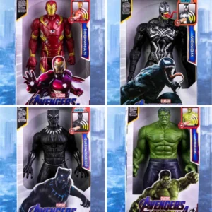 30cm Avengers Toy Thanos Hulk Spiderman Iron Man Captain America Thor Black Panther With Sound And Light Action Toy