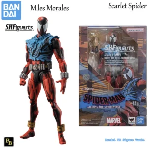 In stock Bandai S.H.Figuarts Scarlet Spider Miles Morales Spider-Man: Across the Spider-Verse Figures Model Genuine  Toy Gift
