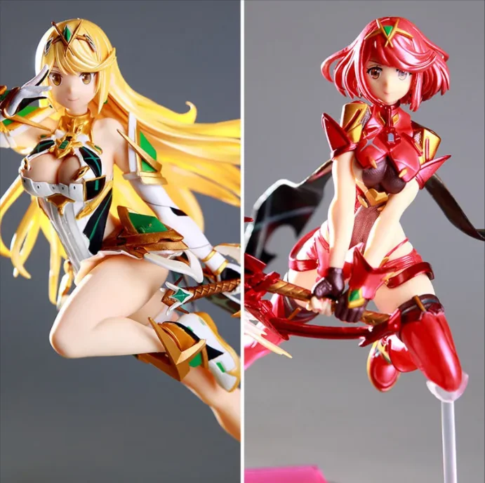 Hot Xenoblade Chronicles 2 Figure Pyra Action Figures Mythra Figurine Pvc Gk Statue Model Doll Collect Decor Toys Birthday Gift
