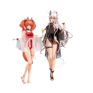 Arknights Angelina & Shining Swimsuit Ver Anime Figure Set Summer Beach Theme Collectible Statues Gift for Fans