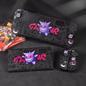 Anime Pokemon Gengar Holder Case For Nitendo Switch 2 Cartoon Removable Handle Holder Protective Cover Grip Cap Game Accessories