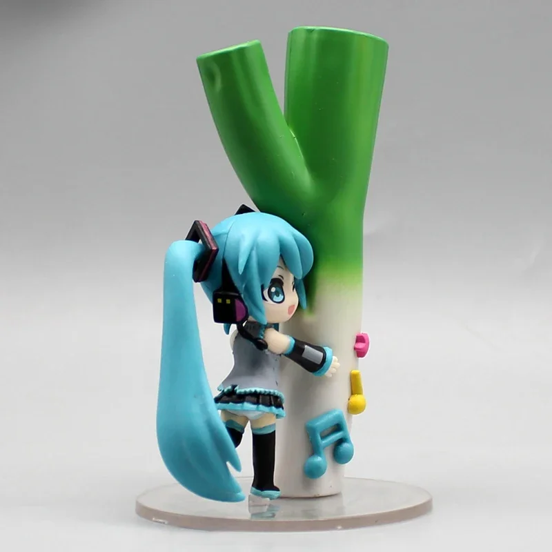 10.5cm Hatsune Miku Kawaii Holding Welsh Onion Beautiful Girl Figure Model Statue Collection Desktop Decoration Ornament Gifts