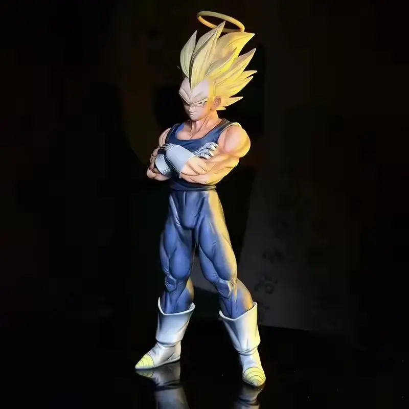 New YJ Studio Dragon Ball Anime Figure Vegeta 28CM 2 Heads SSJ1 Super Saiya PVC Statue Collection Model Toys Gifts For Collector