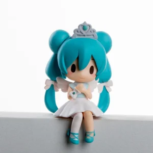 7.5CM 2024 Anime Hatsune Miku princess Q version Figure Kawaii PVC Model Toys Car decoration chassis ornaments Gifts