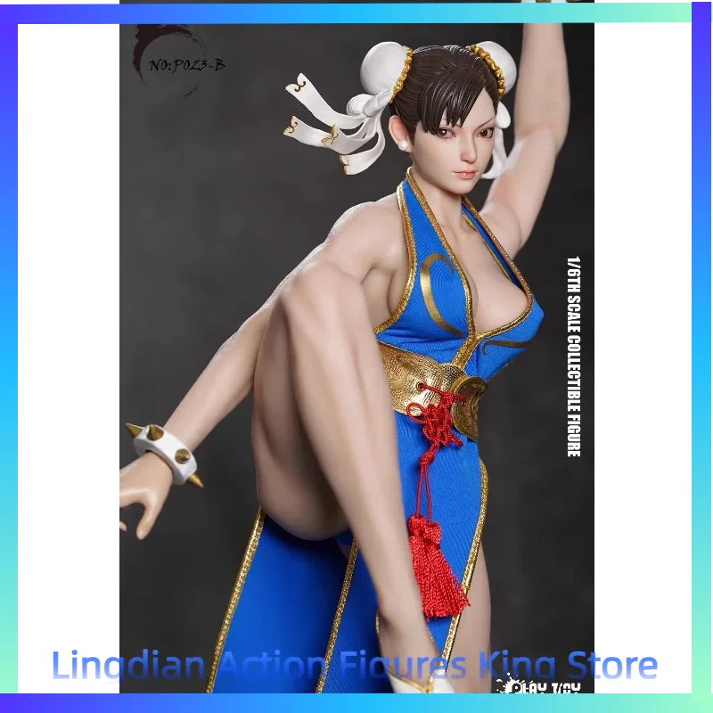 In Stock PLAY TOY 1/6 Movable Doll Fighting Goddess 2.0 Chunli P023A Black Clothes B Blue Clothes Action Figure Toy Collection