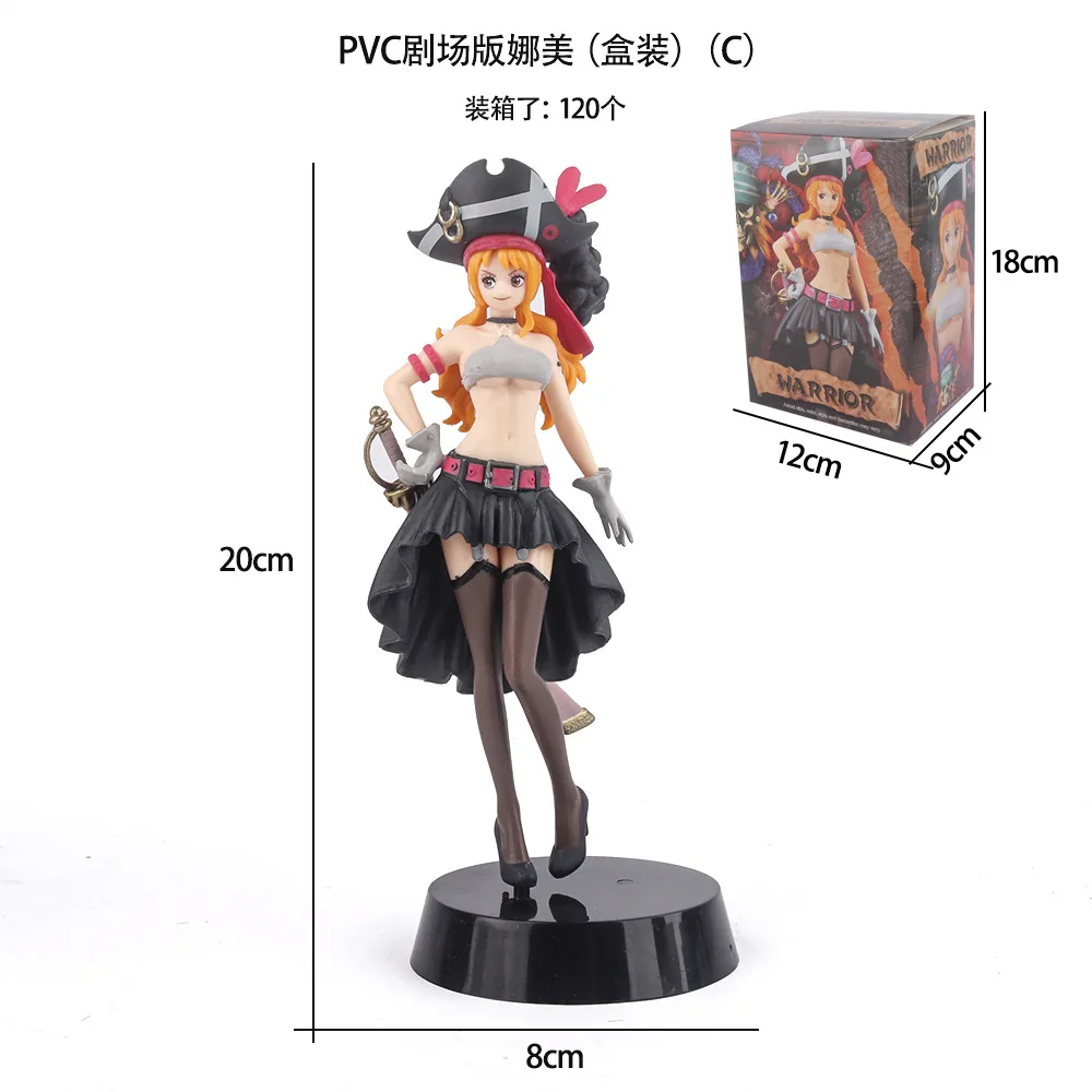 19CM Anime One Piece Nami Black Clothes Action Figure ONE PIECE FILM RED Dress Up Figurine PVC Collectible Model Toy Kid Gift - Image 7