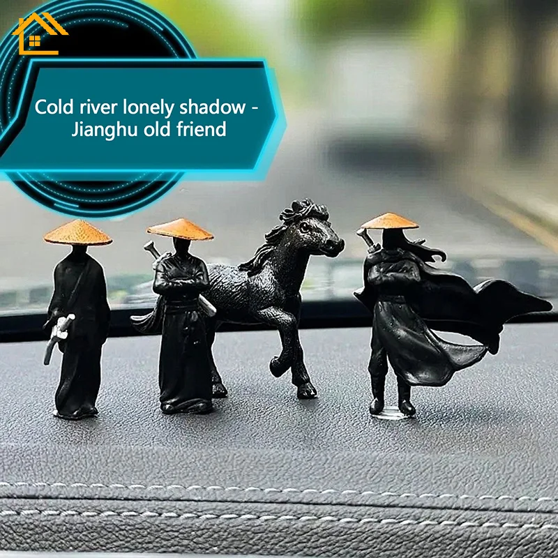 50mm Resin Mini Figures Model Ancient Japanese Chinese Ninja Samurai Warrior Modeling Cool Miniature Car Decoration Gifts