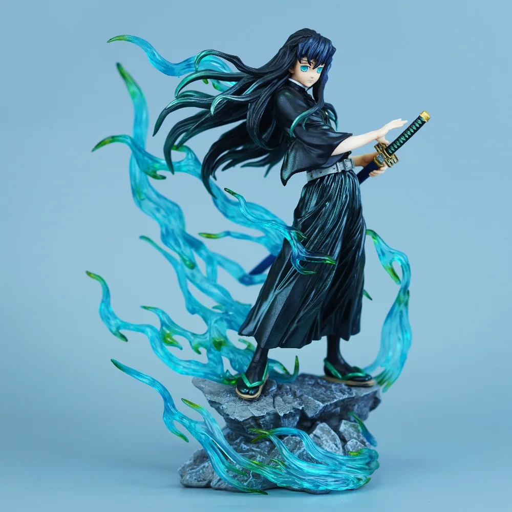 25cm/9.84in Anime Demon Slayer Figure Tokitou Muichirou Action Figures Pvc Statue Desktop Ornamen Collection Model Toys Gifts