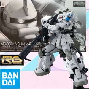 Low price In Stock BANDAI Original Box RG 1/144 SHIN MATSUNAGAS ZAKU2 Action Figure Model Toy Gift for Kids Foam Box Packaging