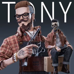 Original  Jc-001 1/6 Men Soldier Tony Vintage Oil Head Barber Tattoo Body Full Set 12" Action Figure Model Best Collection Gift