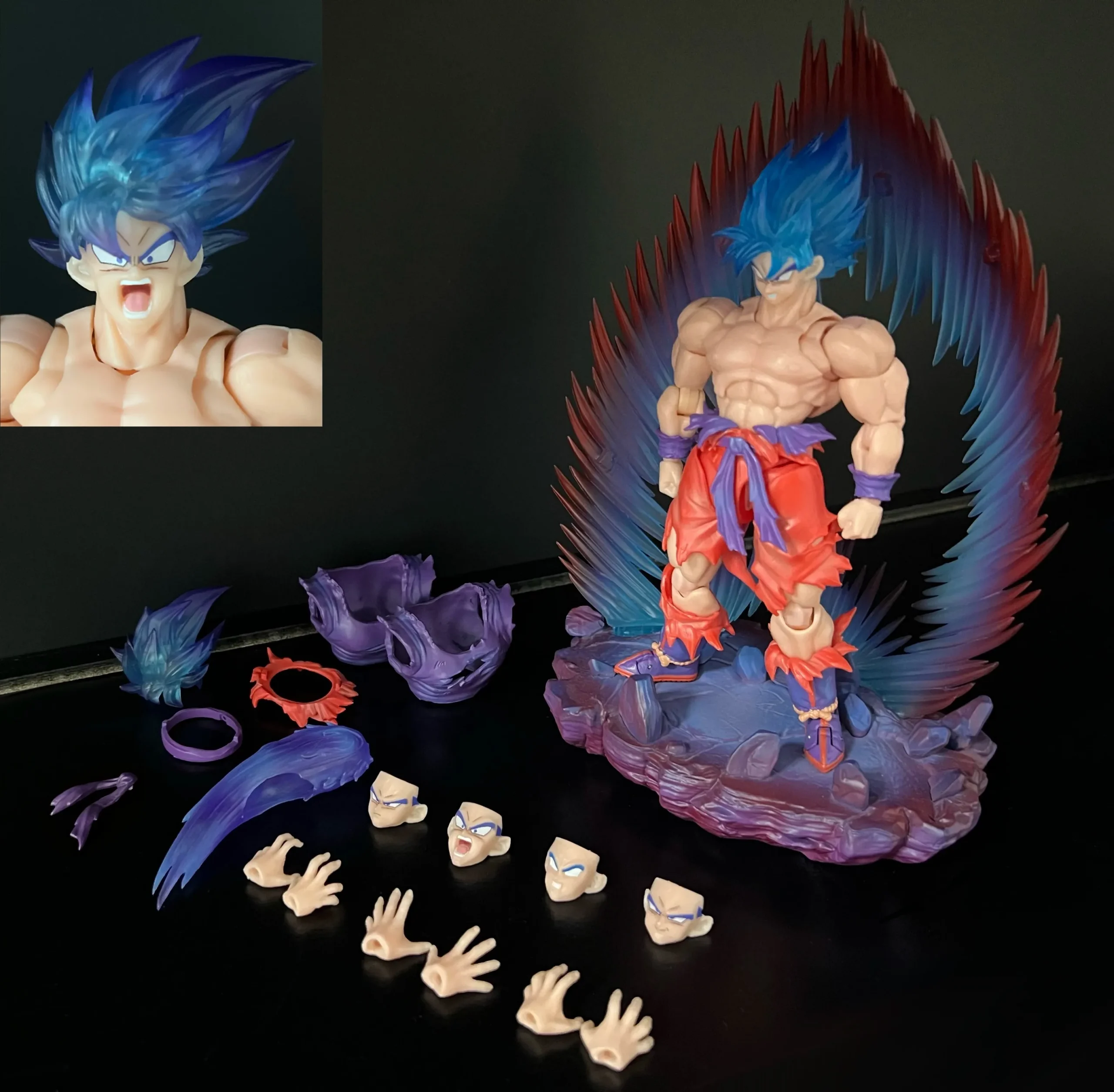 E&C Studio Dragon Ball Z Figure Son Goku Shf Figures 1/12 Scale Super Saiyan Son Goku Action Figures Toy Halloween Gift