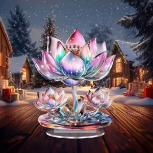 2D Acrylic lotus Flat Cool Figurine Animal Series White and Blue Peacock Screen Desktop Ornament Home Living Room Decoration