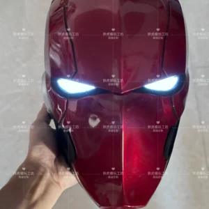 Marvel Arkham Knight Red Hood Cosplay Mask with Light Eyes Wearable Batman Gothan Style Fiberglass Non-3D Printed Collectible