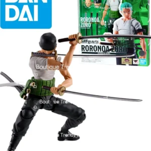 In Stock Bandai Original Box SHF One Piece Roronoa Zoro Romance Dawn Anime Action Figure Finished Model Kit Toy Gift